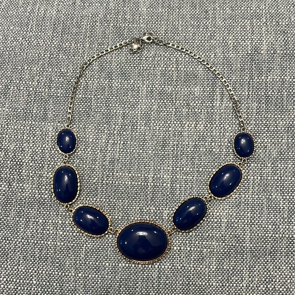 J Crew Royal Blue Preppy Statement Necklace